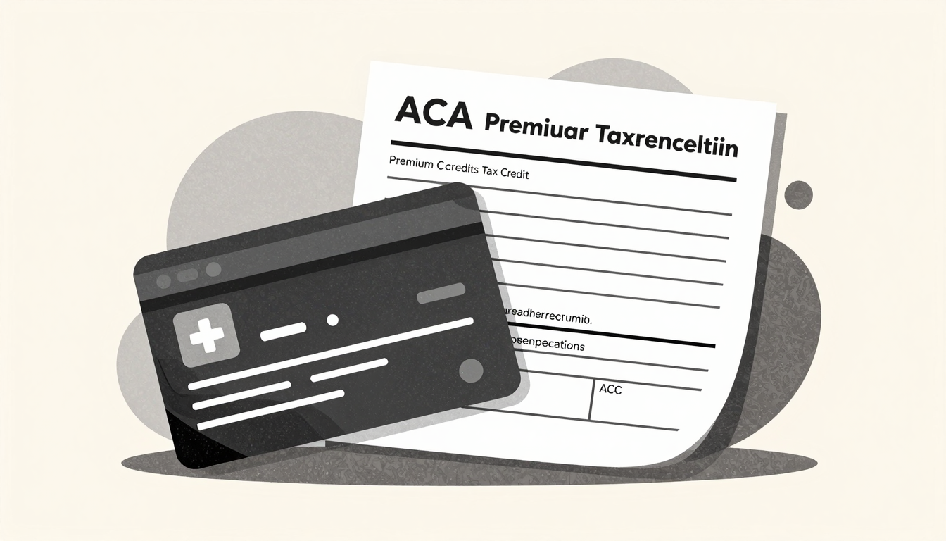 Editorial illustration of IRS Form 8962 Premium Tax Credit
