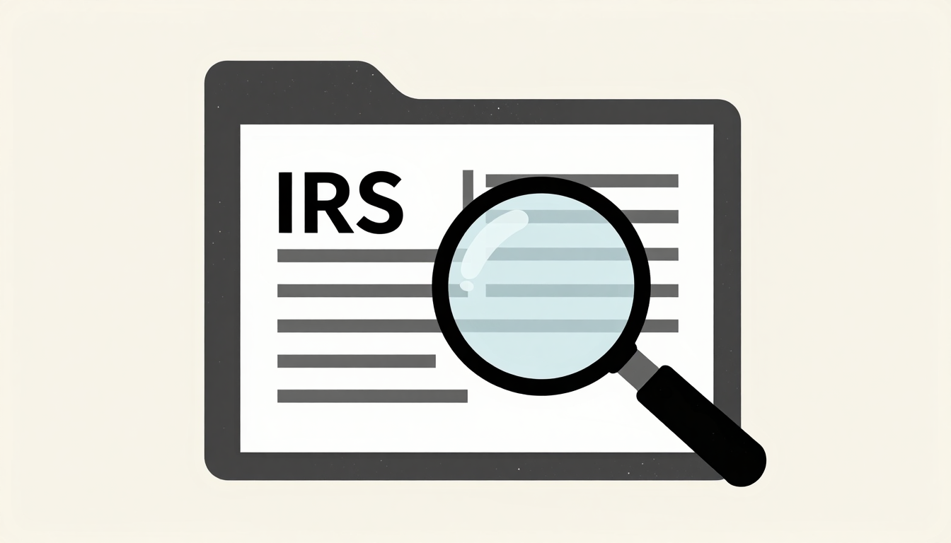 Editorial illustration of IRS audit response