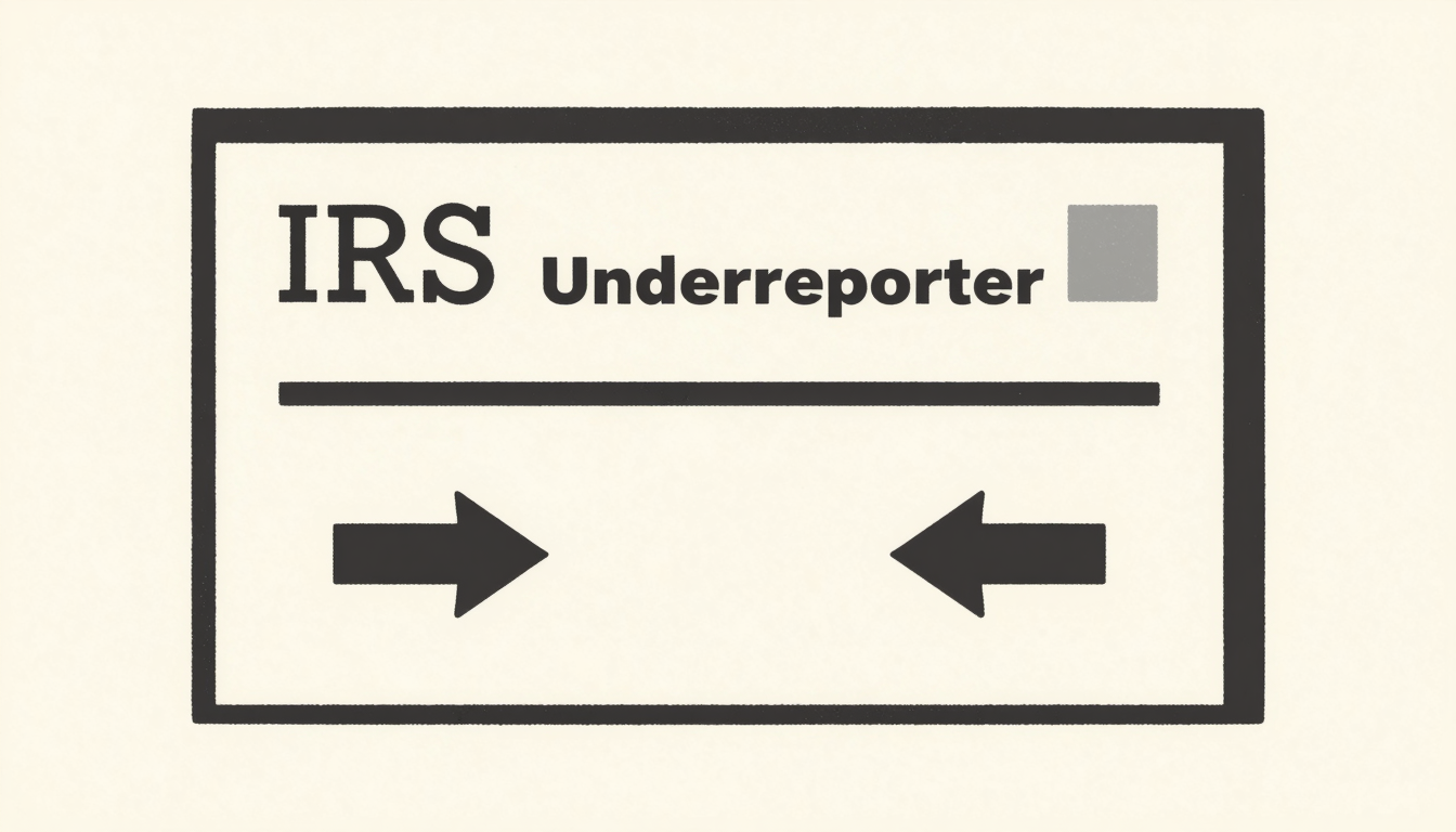 Editorial illustration of IRS CP2000 underreporter notice