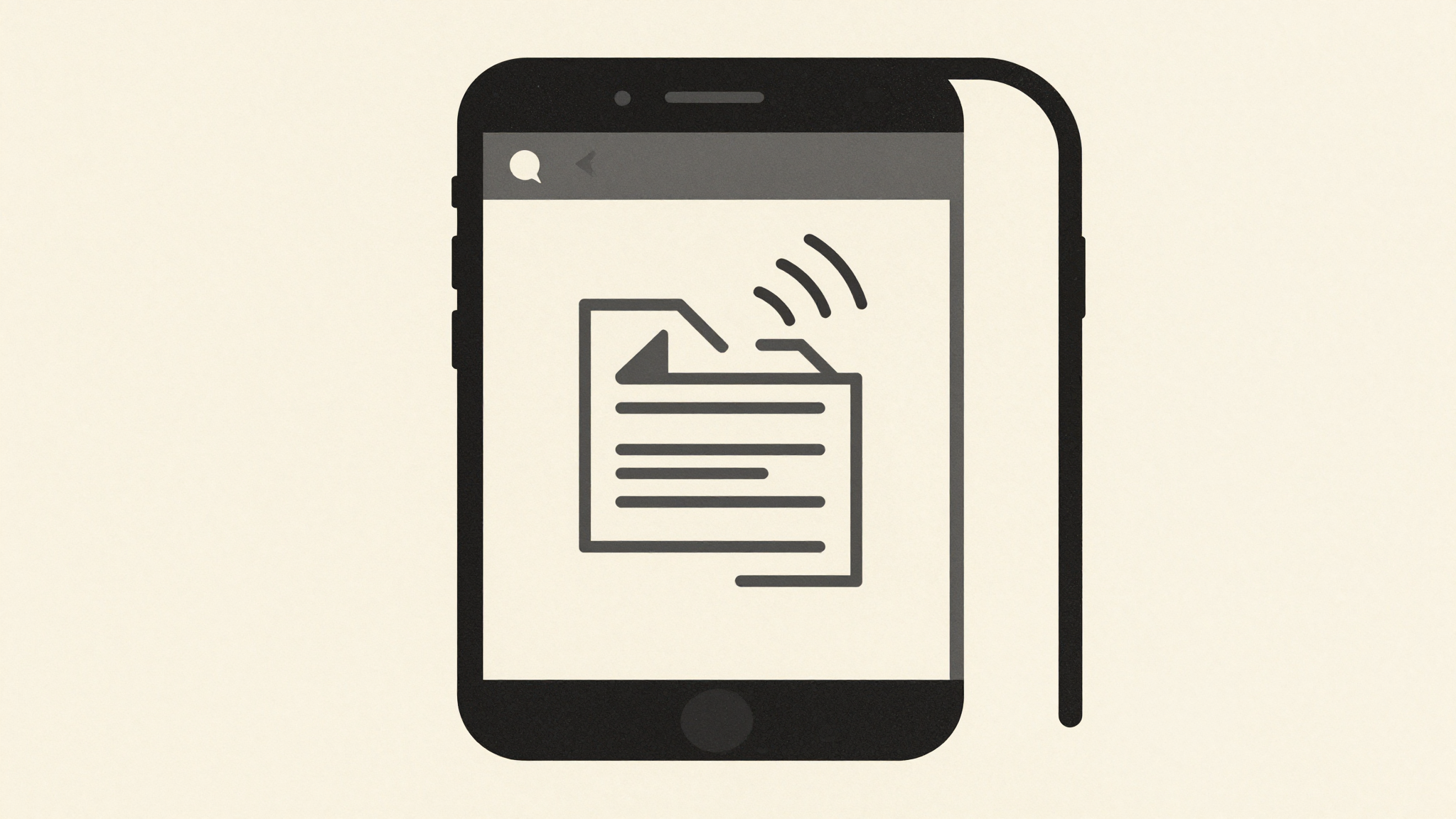 Editorial illustration of fax from Android